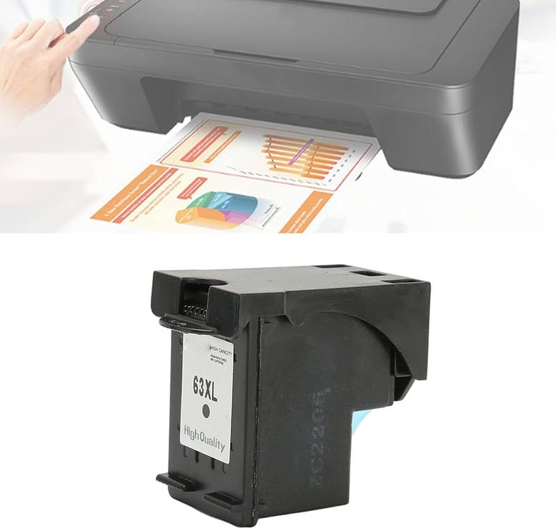يوسو H 63XLBK خرطوشة حبر نافثة للحبر سوداء بديلة لطابعات HP OfficeJet 4520 4512 4516 4650 3830 5255 و Deskjet 3634 3639 - Image 3